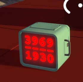 A green Big Walk coordinate tracker displaying two red coordinate values