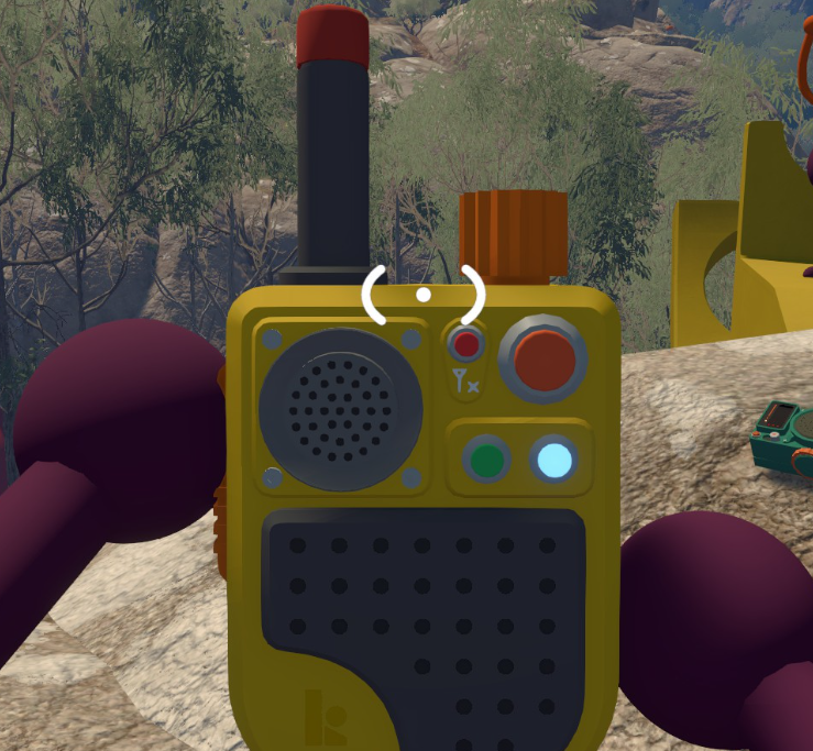 A yellow Big Walk walkie-talkie with speaker, antenna, and coloured controls