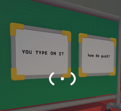 Two Big Walk whiteboards displaying typed messages