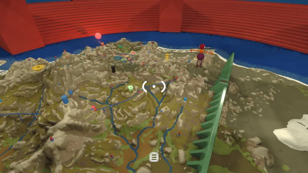 The large three-dimensional island terrain model inside the Big Walk Map Room