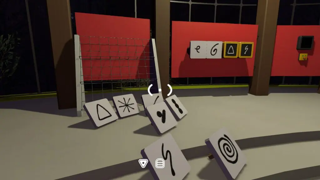 The other split room has two completed positions and remaining symbol pieces ready