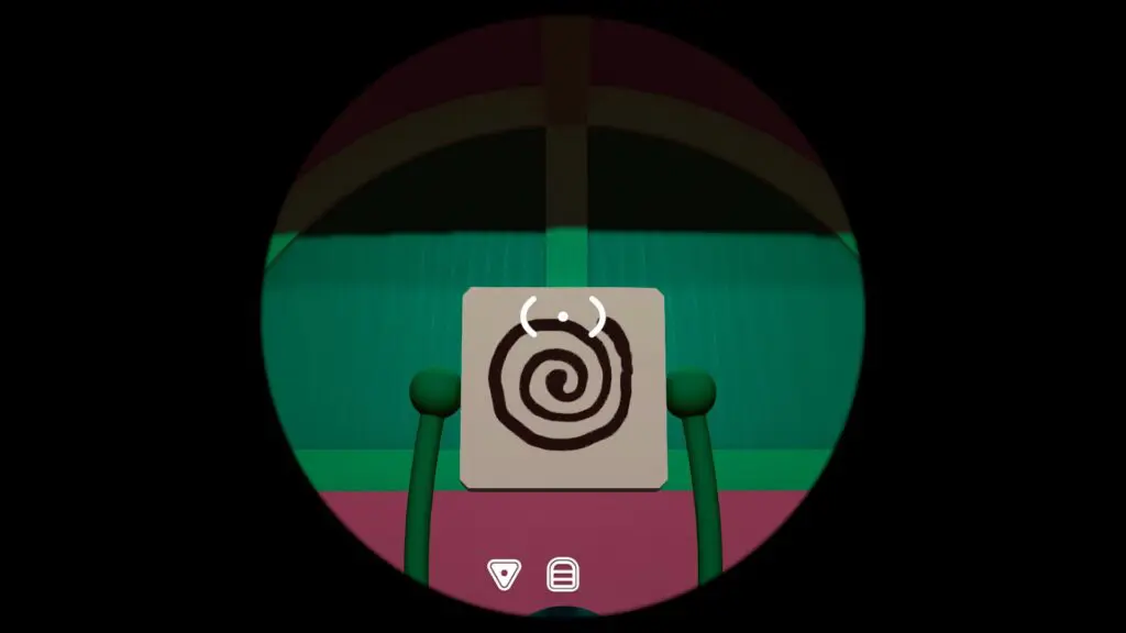 A spiral symbol is visible through the fixed invisible-ink lens
