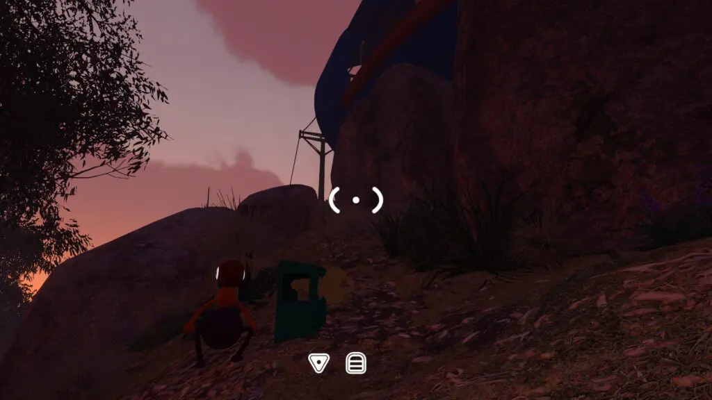 A cutter arrow points along the slope between the Green Tower and station