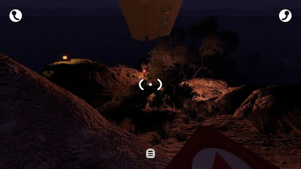 A player carries the Red Tower key past the first cutter on the dark downhill path