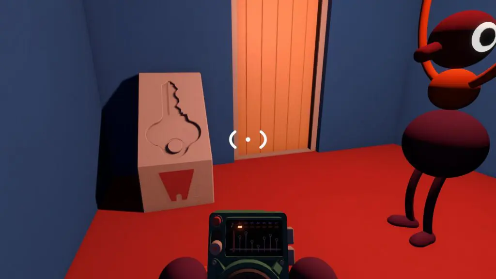 The fully cut key matches the white lock outline at the blue Map Room door
