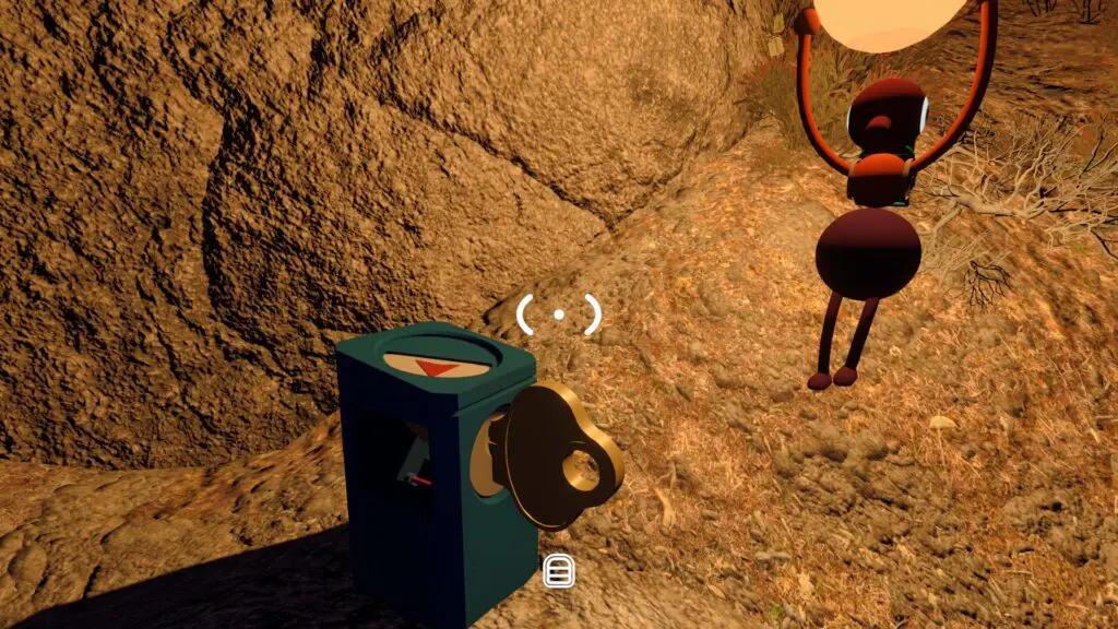 The Blue Tower key is cut again while the route continues through bushes and rocks