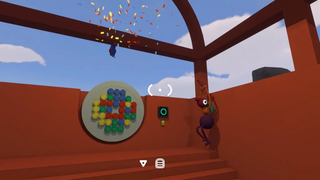 The four-colour wheel is filled while confetti marks completion