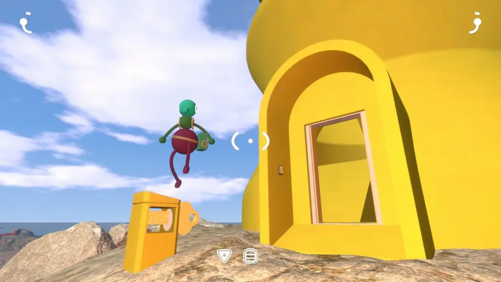 The first yellow key cutter stands beside the Yellow Tower entrance