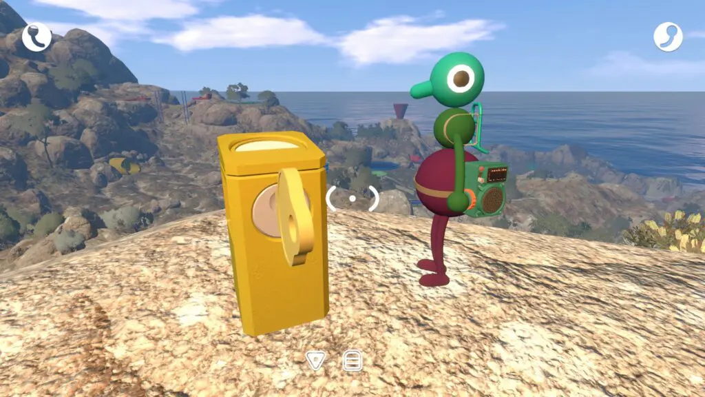 The Yellow Tower key is inserted into a cutter on a high rocky point
