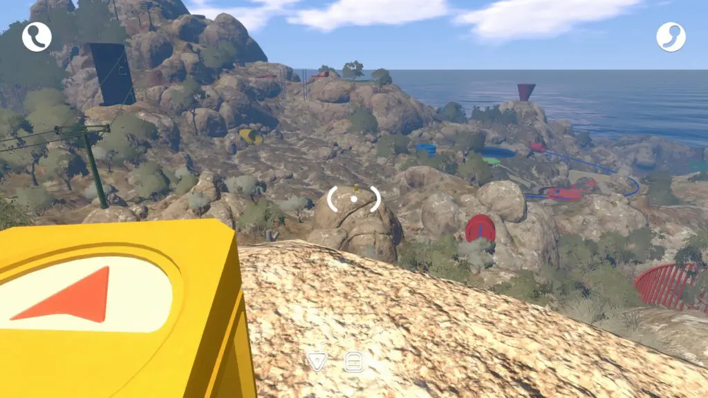 A cutter arrow points across the central island toward the dark tower side