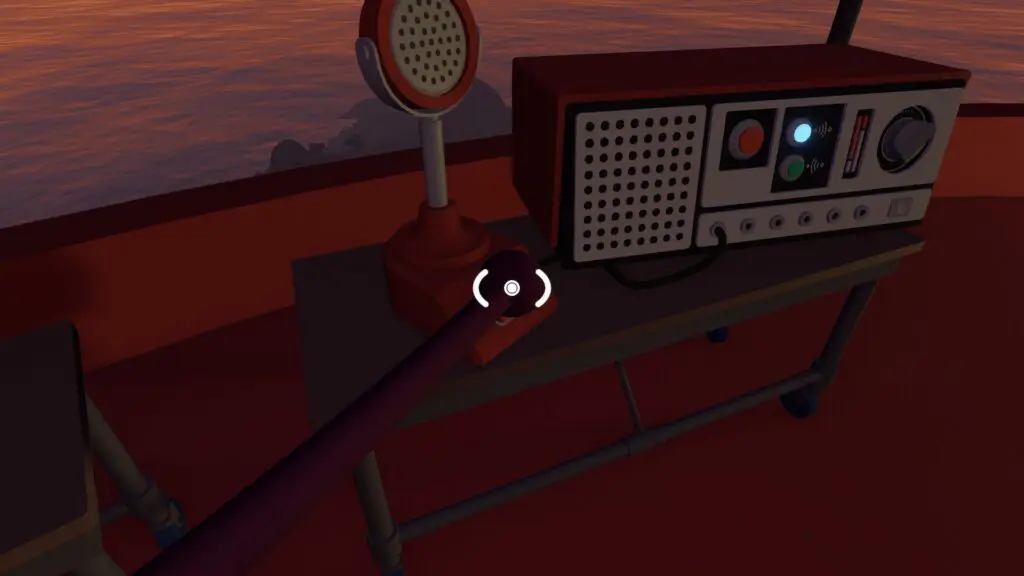 A close view of a Big Walk fixed radio station with microphone, speaker, buttons, and tuning controls