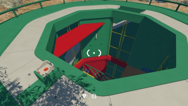 A tiered climbing arena is embedded into the top of a cliff