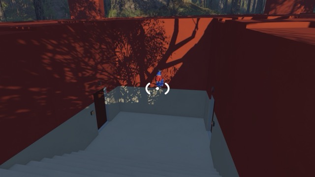 Red puzzle rooms are embedded below ground in the Playground challenge